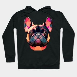 French Bulldog Geometric Portrait - Sunset Hoodie